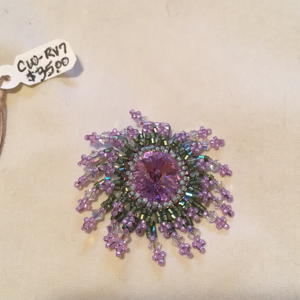 Pendant Swarovski and Japanese beads